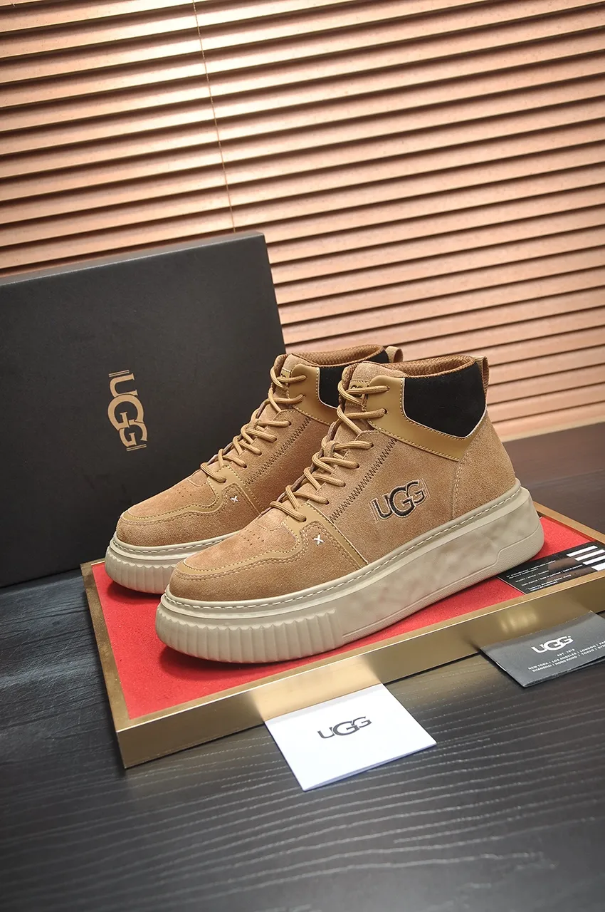 Men's shoes 💰640💶 [UGG] (full wool lining) top-end high-quality fur-in-one warm snow boots from Australia's warm luxury brand men's shoes, UGG-5877 official website synchronized, made of imported cowhide, carefully sewn...Imported rubber foam outsole (comfortable, soft, wear-resistant) The quality is really great...Exquisite workmanship, you can't put it down at first sight, available in sizes 39-44